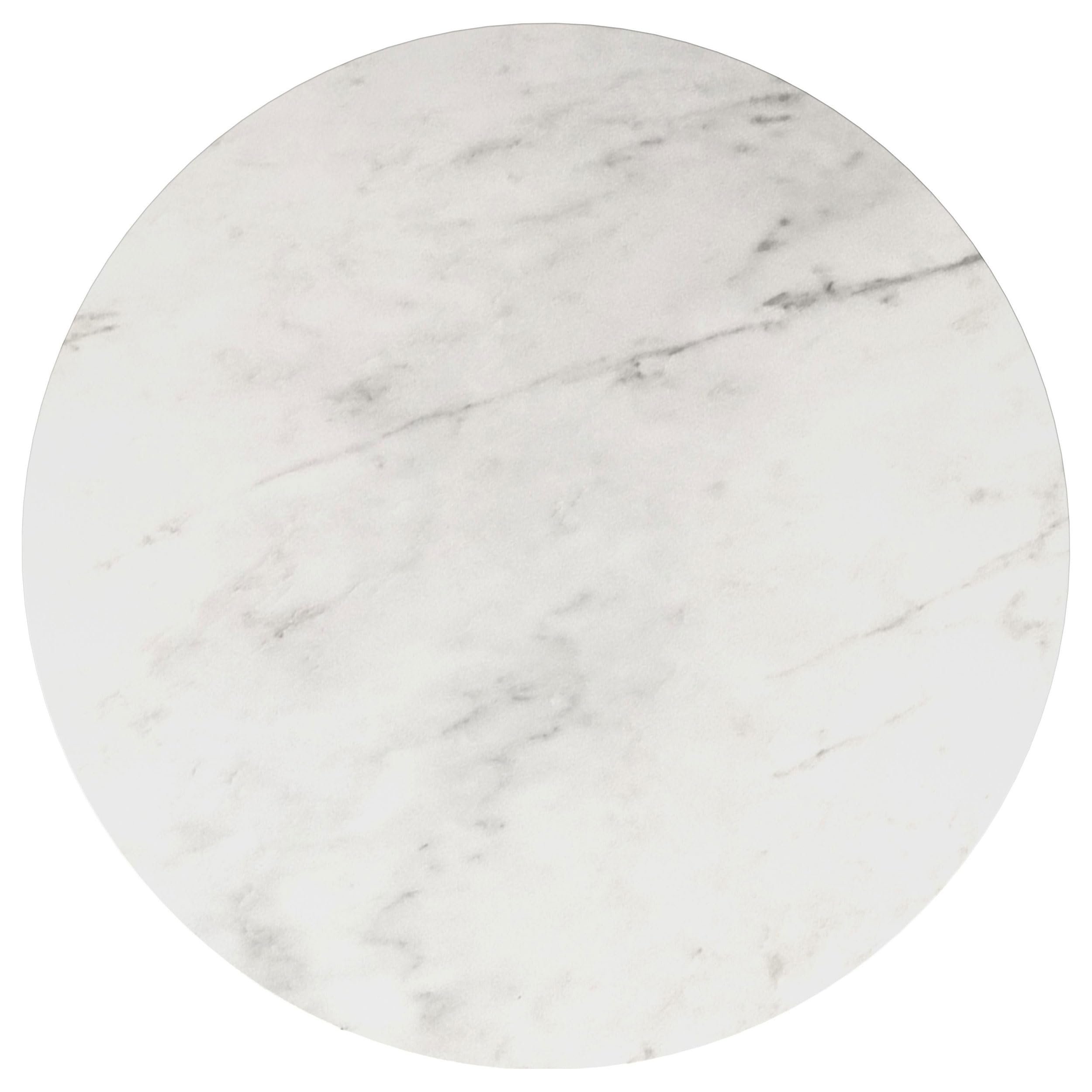 Coaster Home Furnishings Avon Round End Table with White Marble Top and Stainless Steel Gold Base