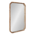Kate and Laurel Marston Farmhouse Rectangle Wall Mirror, 24 x 36, Rustic Brown, Decorative Rustic Mirror for Wall