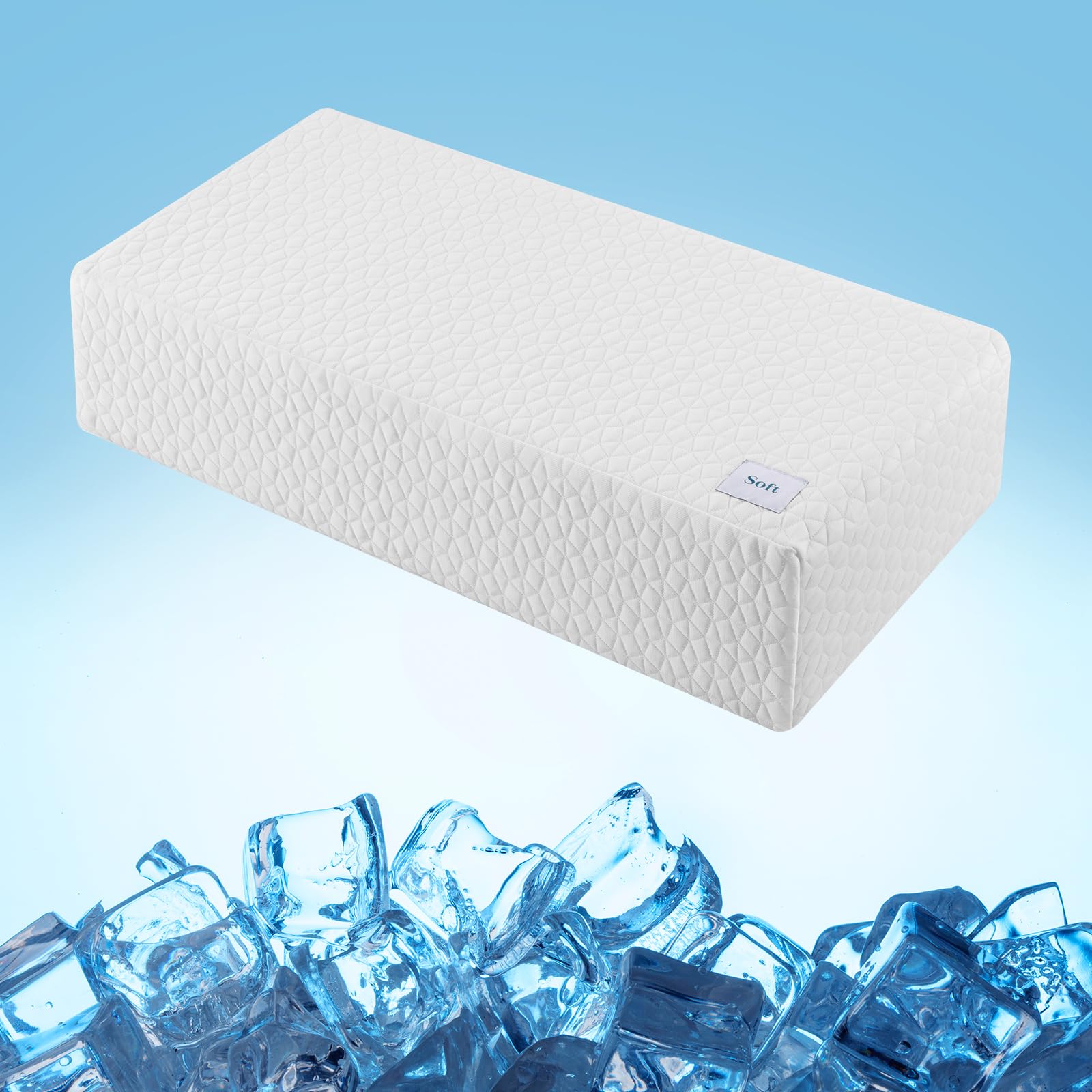 Harborest Ice Cube Cooling Pillow For Side Sleepers Memory Foam Side Sleeper Pillow Support Head & Neck For Pain Relief