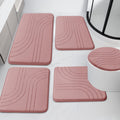 YIHOUSE Bathroom Rug Set 5 Pieces, Soft Non Slip Memory Foam Bath Mat Set, Extra Thick Bath Mats for Bathroom, Machine Washable 
