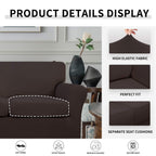 Easy-Going 4 Pieces Stretch Soft Couch Cover For Dogs - Washable Sofa Slipcover For 3 Separate Cushion Couch - Elastic Furniture Protector For Pets, Kids (Sofa, Chocolate)
