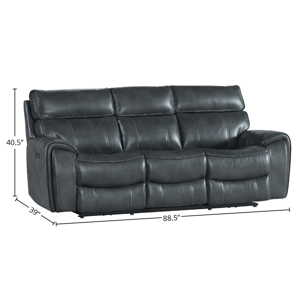 Intercon Summit Dual Recliner Power Headrest, Bolero Slate Sofas