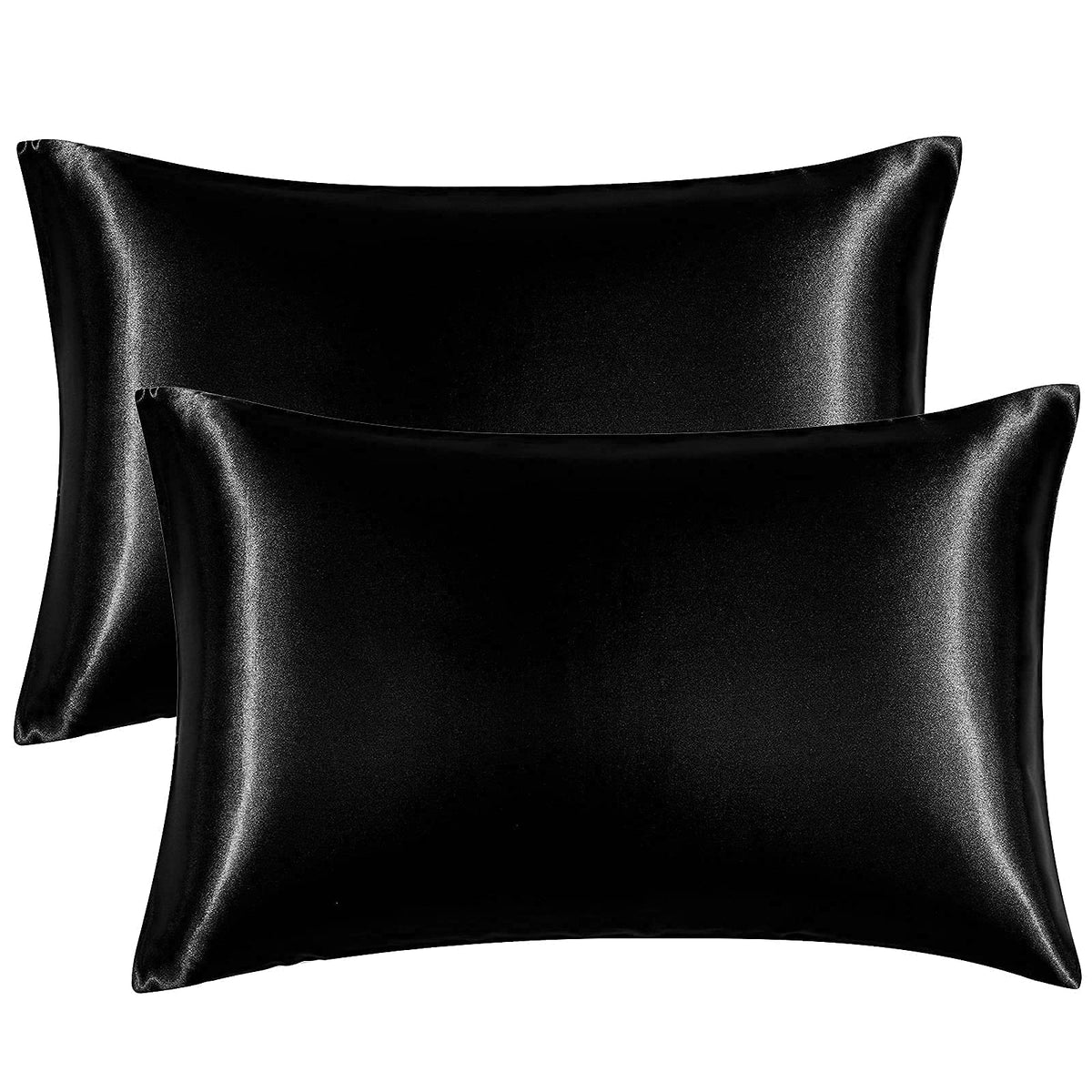 Eheyciga Satin Pillowcase Queen Set Of 2, Soft Pillowcases For Hair And Skin Similar To Silk, Black Pillow Cases 2 Pack With Env