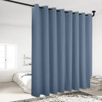 Nicetown Lower Noise Room Divider Curtain Screen Partitions, Blackout Sound Reducing Room Curtain Panel For Doorway/Glass Window/Sliding Door/Patio (Stone Blue, 1 Panel, 84' Tall X 120' Wide)