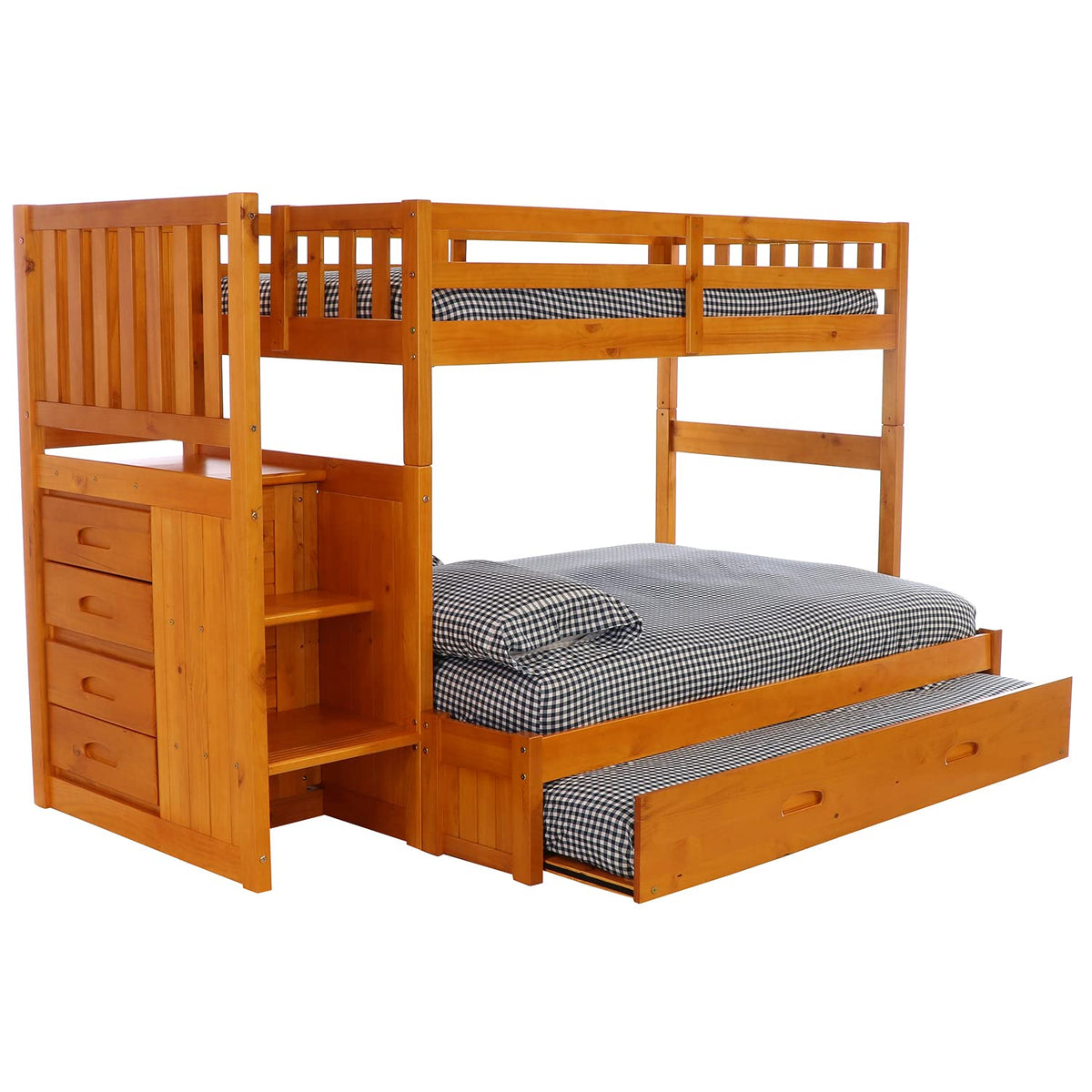 American Furniture Classics 2114-TF-TRUND Bunk, Twin, Warm Honey