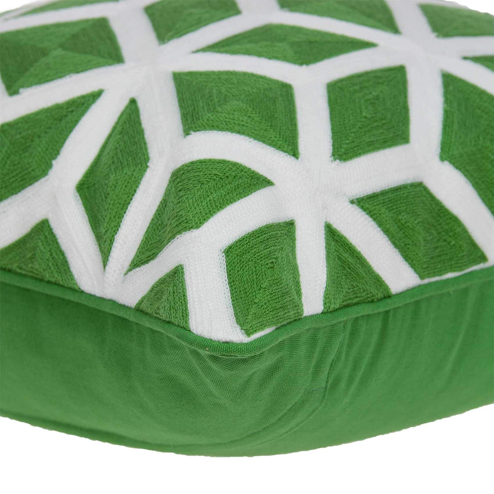 20' X 7' X 20' Transitional Green and White Pillow Cover with Down Insert