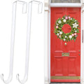 Wreath Hangers for Front Door,12' Clear Wreath Door Hanger,2 Pack Wreath Hanger Non Scratch Over The Door Hooks Easter Hallowee