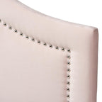 Baxton Studio Rita Modern and Contemporary Light Pink Velvet Fabric Upholstered Queen Size Headboard