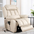 Edilly Large Power Recliner Chair, Infinite Position Dual Motor Design With Heating And Massage, Breathing Leather Recliner For