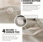 Simple&Opulence 100% Linen Duvet Cover Set, Pure Natural French Flax Linen Duvet Cover Twin Size, Breathable Soft Comfy Linen Be