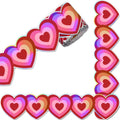 Whaline 65.6Ft Valentine'S Day Heart Bulletin Board Borders Holographic Red Pink Heart Shape Die-Cut Border Trim For Valentine'S