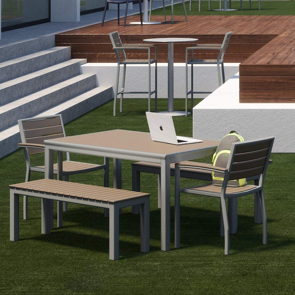Olio Designs Series Ivy Patio Bench, Mocha/Silver