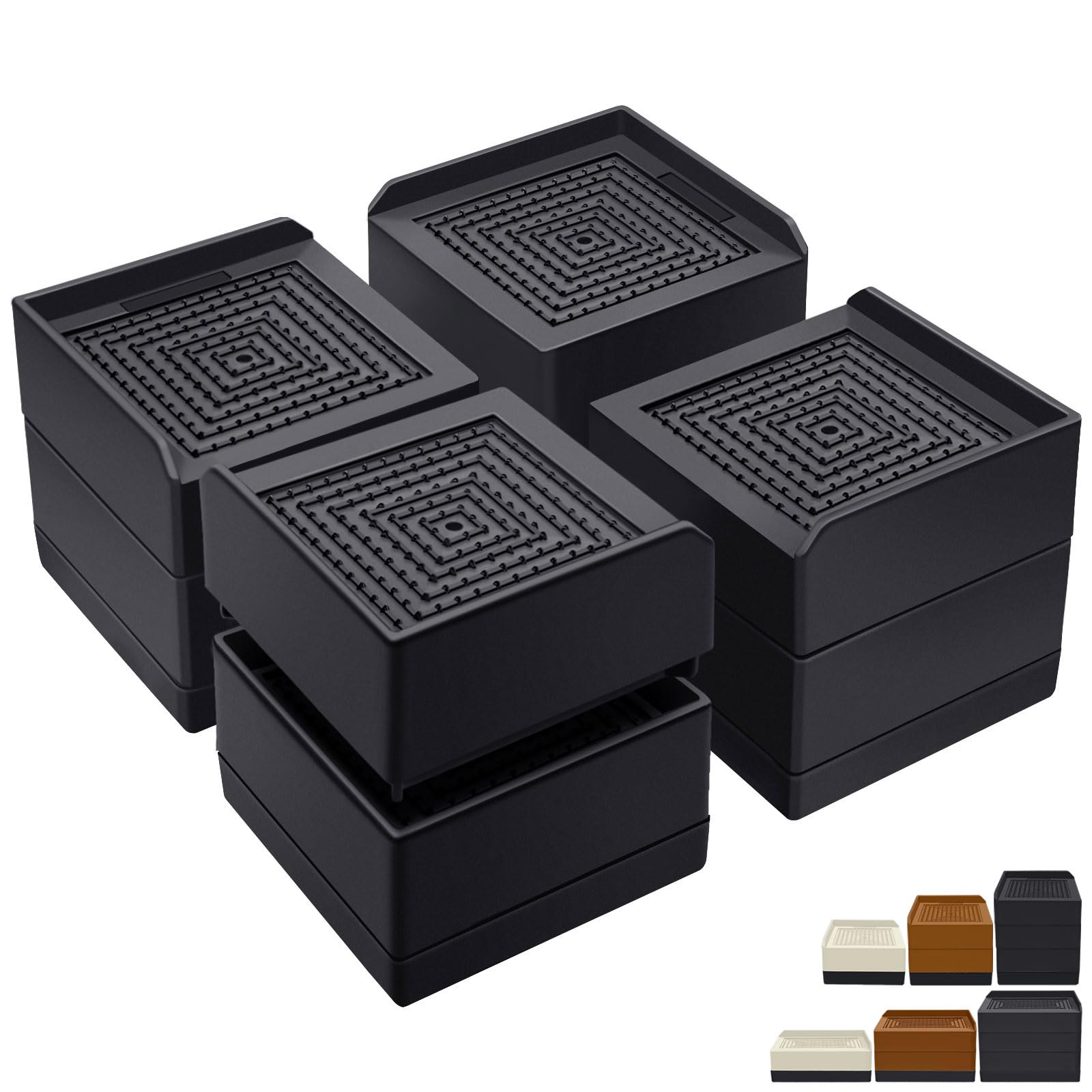 Annkut Bed Risers 3 Inch Heavy Duty,Furniture Risers For Desk Table Sofa Couch Lifts To 1.5 Or 3 Inch, Square Adjustable Risers