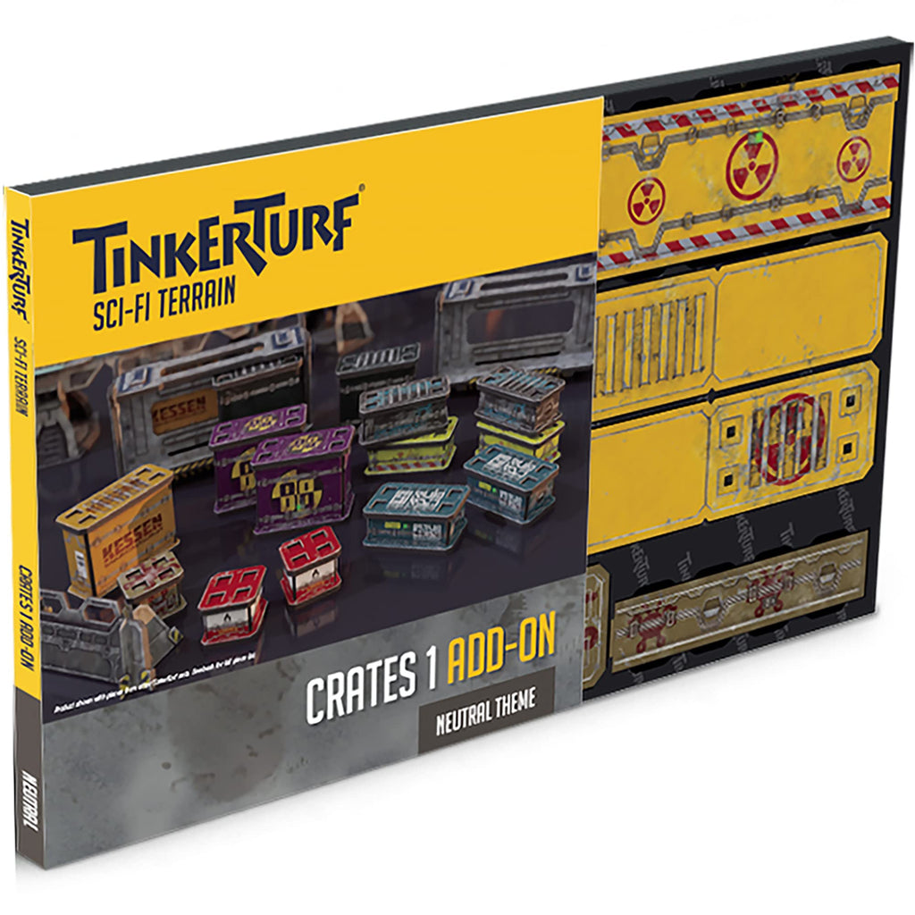 Tinkerturf Sci-Fi Terrain: Crates 1 Add-On, Neutral Theme, Sturdy, Affordable, Great-Looking Full-Color Terrain, Quick And Easy