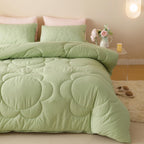 Luxlovery Sage Green Comforter Set Full Light Sage Green Quilts Blush Sage Green Bedding Comforter Set Solid Plain Color Soft Br