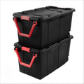 40 Gallon Extra Large Storage Tote with Wheels and Locking Lid, Heavy Duty Plastic Storage Bin with Pull Handle, Stackable Utili