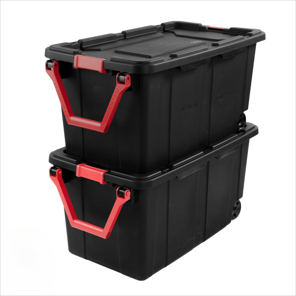 40 Gallon Extra Large Storage Tote with Wheels and Locking Lid, Heavy Duty Plastic Storage Bin with Pull Handle, Stackable Utili