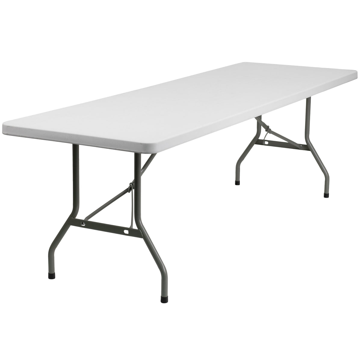 Flash Furniture Elon 8' Rectangular All-Occasion Plastic Folding Event Table, Foldable Portable Banquet Table for Indoor/Outdoor Events, White