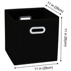 Sevendome Fabric Cloth Storage Bins,Cube Organizer With Dual Handles Foldable Baskets For Home Bedroom,Set Of 3, Black