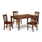 East West Furniture CANO5-MAH-W 5 Piece Dinette Set for 4 Includes a Rectangle Dining Room Table and 4 Kitchen Dining Chairs, 36x60 Inch, Mahogany