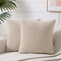 Fancy Homi 2 Packs Tan Decorative Throw Pillow Covers 18X18 Inch For Couch Bed Sofa, Modern Farmhouse Boho Home Decor, Soft Cute