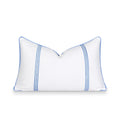 Hofdeco Premium Coastal Patio Indoor Outdoor Lumbar Pillow Cover Only, 12'X20' Water Repellent For Backyard, Couch, Cornflower