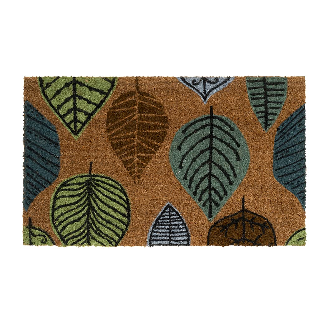 Ninamar Door Mat Colorful Leaves - Natural Coir - 29.5 X 17.5 Inch