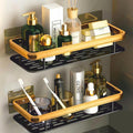 Ramafortaleza 2 Pcs Aluminum Wall Mounted Bathroom Organiser | Floating Shelf For Wall For Bathroom Cabinet | Multifunctional La