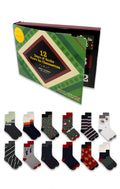 Gertex Mens Premium Christmas Holiday Sock Advent Calendar | 12 Days of Socks | Sock Size 10-13 | Includes 12 Crew Socks