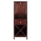 Ergode Brooke Jelly Cupboard - French Country Aesthetics, 4-Section Cabinet, Ample Storage, Wine Cabinet, Bar Accessories, Walnut Finish