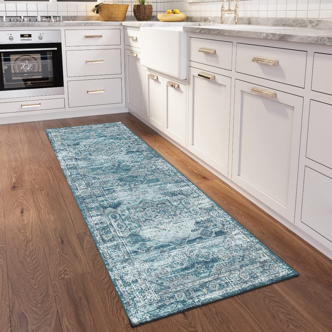 Dalyn Rugs Jericho Jc5 Denim 2'6" X 12' Rectangle Soft Runner Rug, Easy Clean, Non Shedding, Bedroom, Entry, Living Room, Dining Room, Kitchen Rug