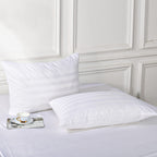 Pillow Protector Queen Size 100% Egyptian Cotton Pillow Covers, 400 Thread Count Sateen Weave Cooling Pillow Cases With Zipper H