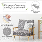 Newwiee 12 Pcs Patio Stretch Sofa Cushion Covers Outdoor Cushion Cover Replacement Couch Slipcover Sofa Seat Cover Flexibility Chair Cushion Cover Porch Patio Furniture Protector (Gray,Moroccan)