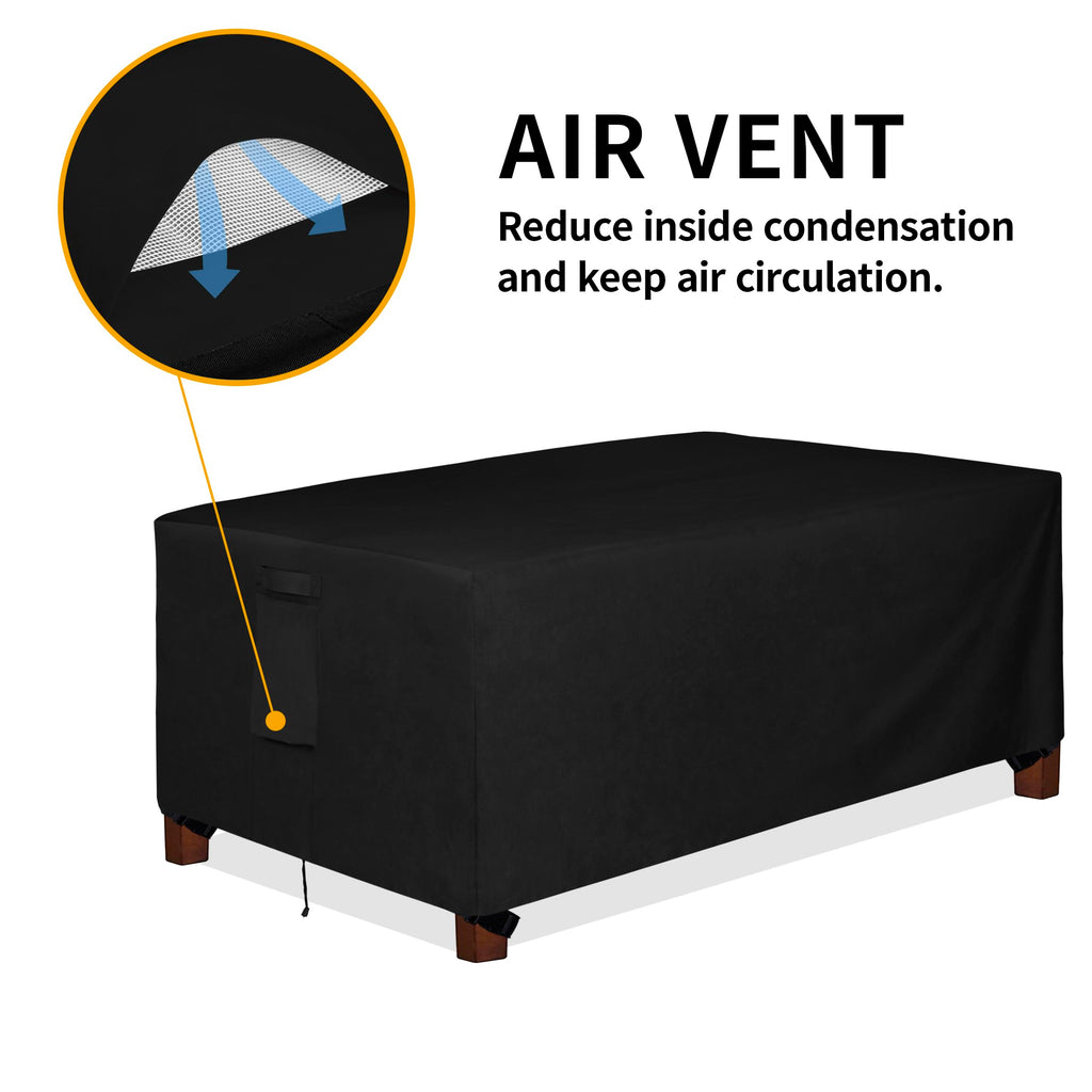 Easy-Going 600D Heavy Duty Rectangular Table Cover Uv Resistant And Waterproof Outdoor Lawn Patio Furniture Cover (72' Lx44 Wx23 H, Black)