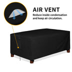Easy-Going 600D Heavy Duty Rectangular Table Cover Uv Resistant And Waterproof Outdoor Lawn Patio Furniture Cover (72' Lx44 Wx23 H, Black)