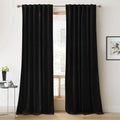 Ryb Home Blue Velvet Curtains 84 Inches- Blackout Curtains For Living Room, Thermal Insulated Noise Reducing Panels Soft Luxury Window Decor For Bedroom, Stone Blue, W52 X L90 Inches, 2 Panels