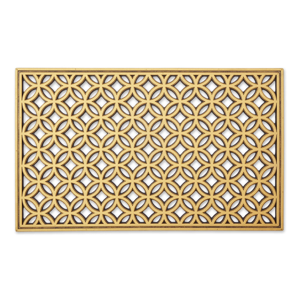 Dii Rubber Doormats Collection All Weather, 18X30, Gold Double Ring