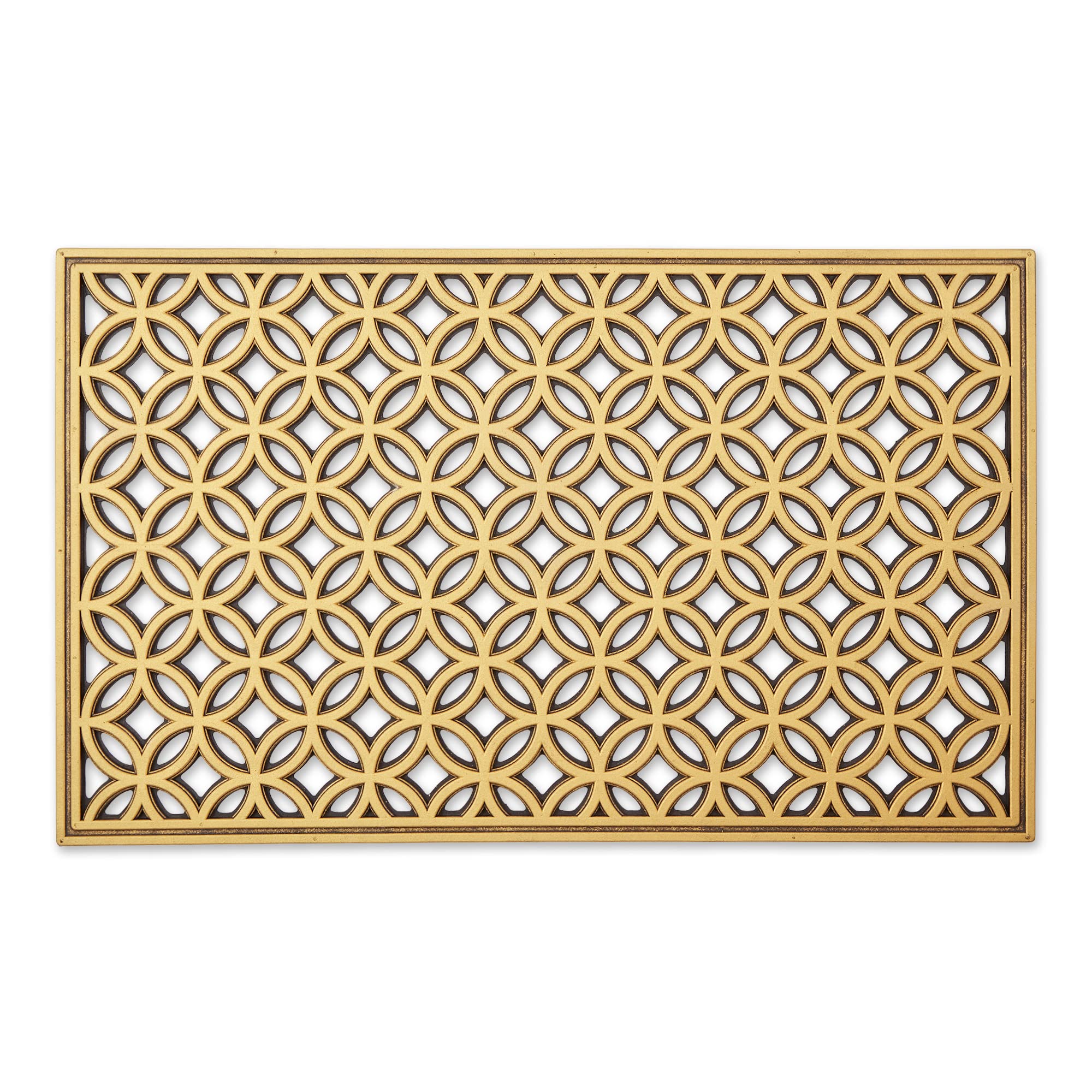 Dii Rubber Doormats Collection All Weather, 18X30, Gold Double Ring