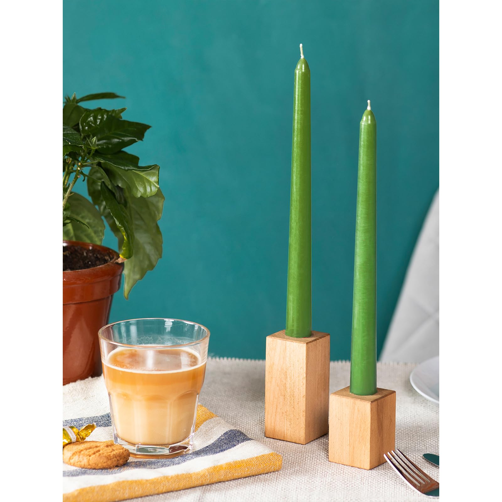 Candwax 12 Inch Taper Candles Set Of 12 - Dripless And Smokeless Candle Unscented - Slow Burning Candle Sticks Perfect As Dinner