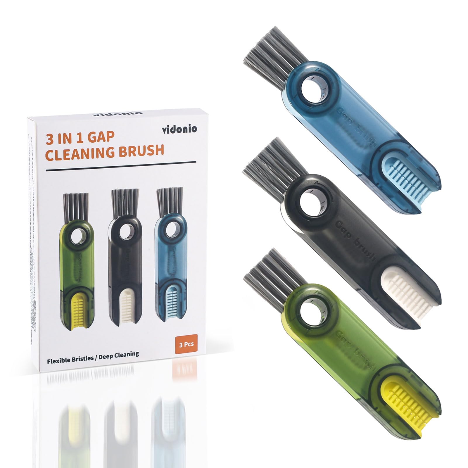 3 in 1 Cup Lid Gap Cleaning Brush Set, Multifunctional Insulation Bottle Cleaning Tools, Mutipurpose Tiny Silicone Cup Holder Cl