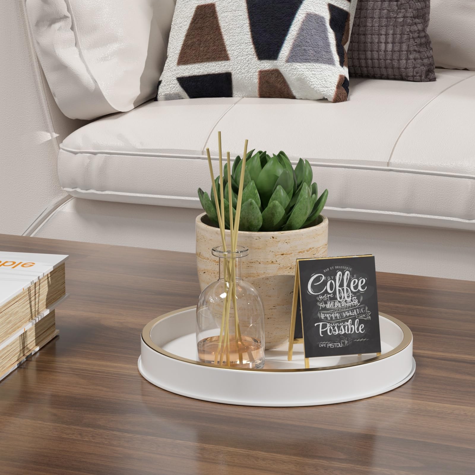 Hgf Bathroom Tray For Sponge And Soap, 10 Inch Metal Iron Round Decorative Tray For Kitchen Counter Sink Countertop Organizer, P