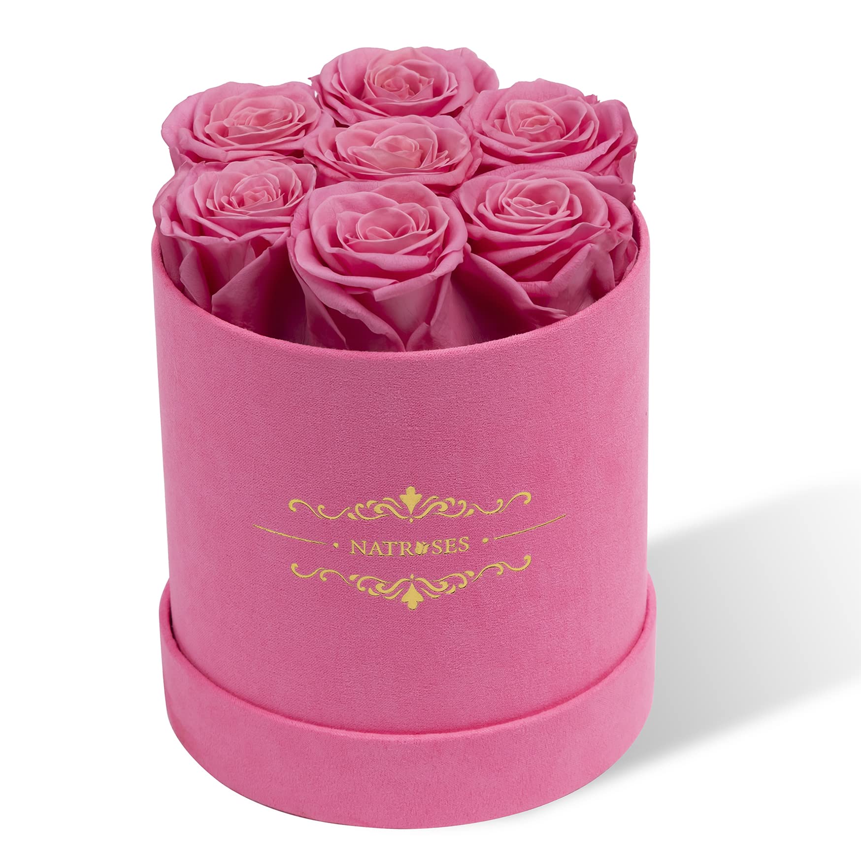Natroses Preserved Roses In A Round Box, 100% Real Roses That Last Up To 3 Years, Flowers For Delivery Prime, Valentines Day Ros