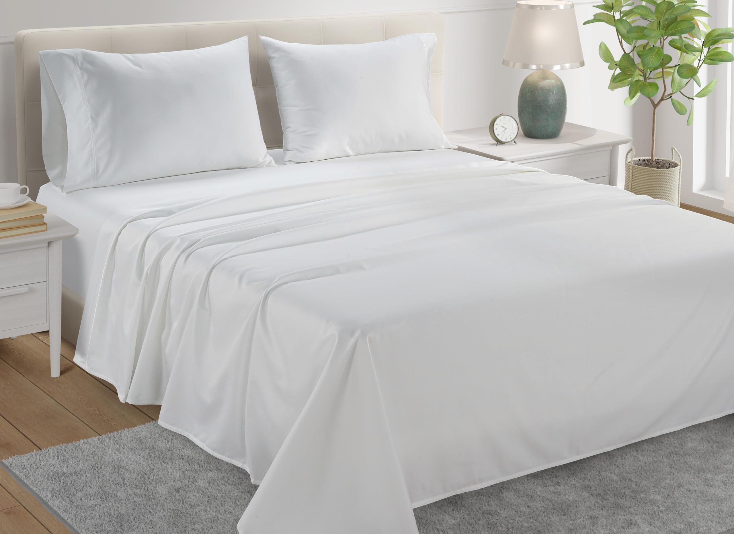 Egyptian Cotton Sheets For Queen Size Bed, Certified 800 Thread Count Queen Sheet Set, Luxury Sateen Weave Cotton Queen Bed Shee