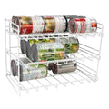Home Basics Can Rack Organizer Food Storage Canned Food Soda Can Dispenser for Cabinet or Refrigerator White