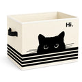 Black Cat Storage Bin, Foldable Fabric Basket Organizer with Handles