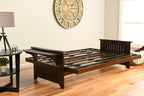 Kodiak Furniture Phoenix Full Size Futon in Espresso Finish, Linen Charcoal