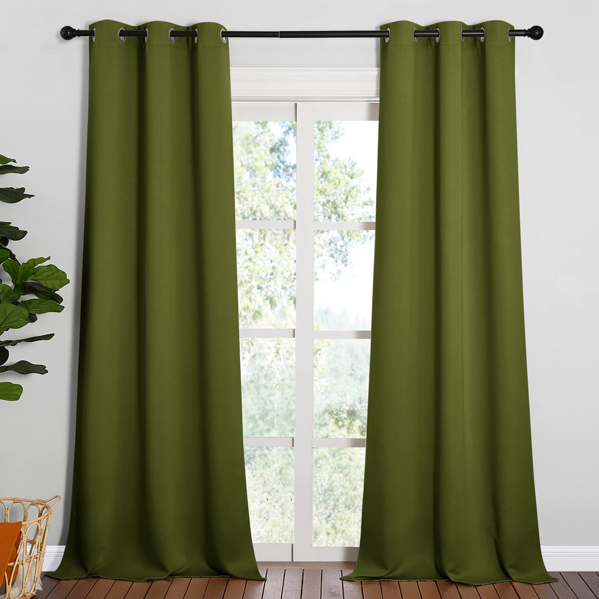Nicetown Patio Glass Door Panels - Blackout Curtains For Bedroom/Living Room, Privacy Panel Drapes For Christmas Dining Room And