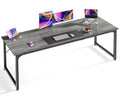 Huuger Computer Desk, 70 Inch Office Desk, Gaming Desk With Storage, Writing Desk Work Desk For Home Office, Study, Long Simple Desk, Large Legroom, Metal Frame, Grey