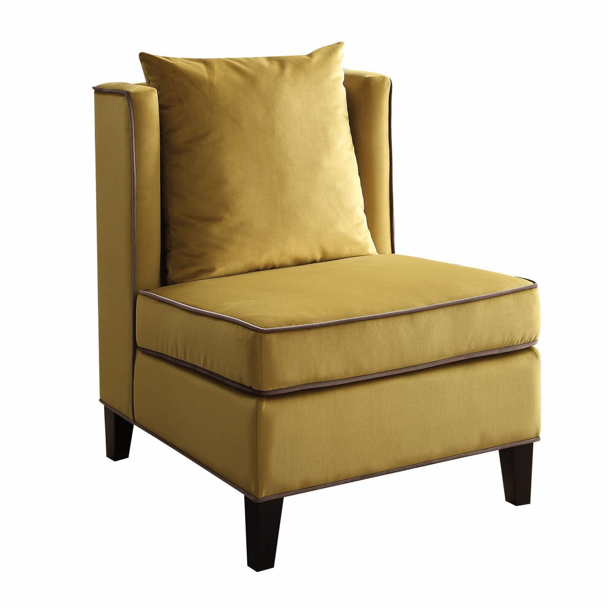 HomeRoots Furniture Accent Chair in Yellow Multicolor