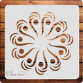 Kachi Pencil Swirl Pattern Design Stencils for Art and Craft Painting, Size 6 x 6 inch Reusable Stencil for Painting, Fabric, Gl